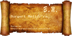 Burgert Melióra névjegykártya
